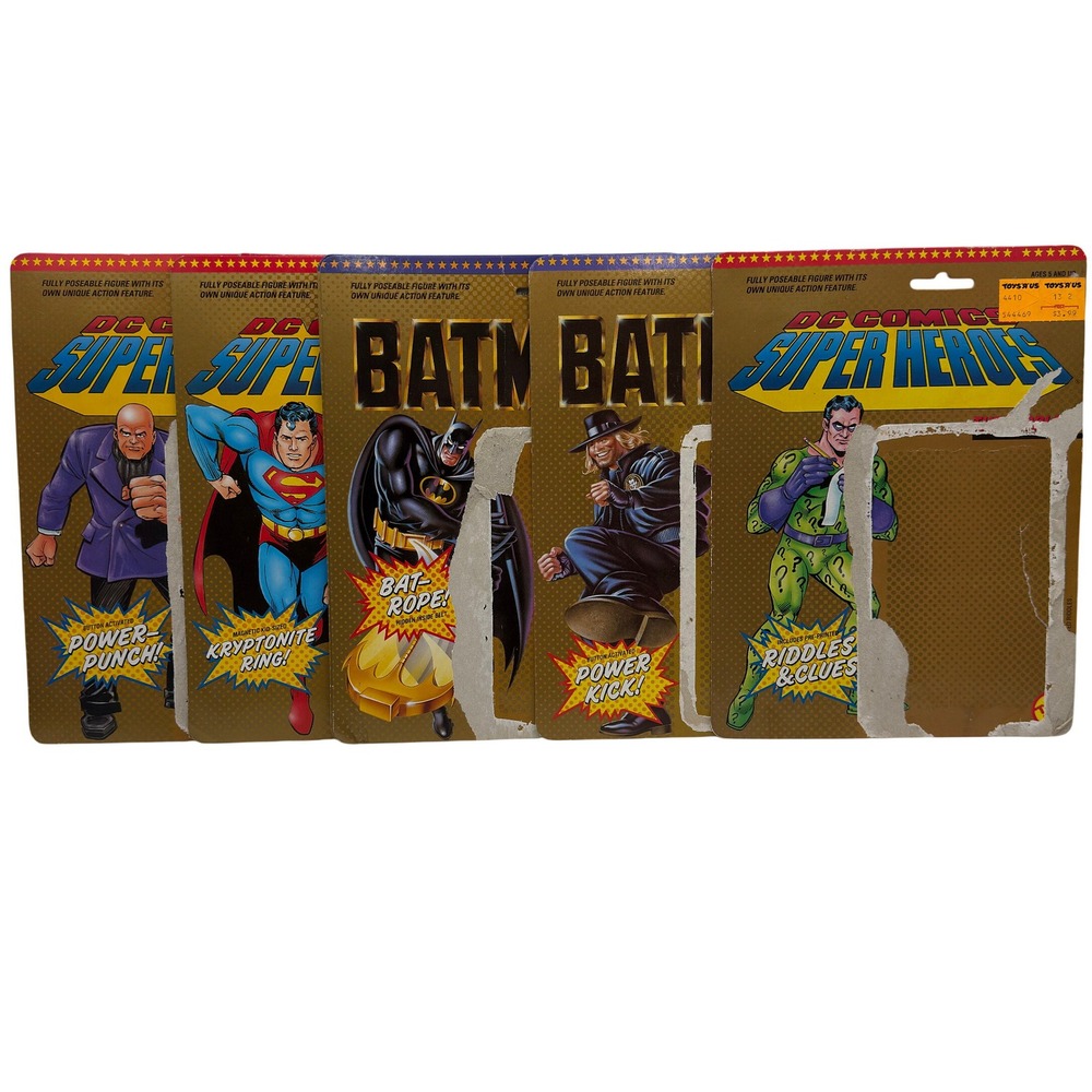 Vintage 1989 Kenner DC Super Heroes Batman Action Figure Cardbacks Lot of 7 Art